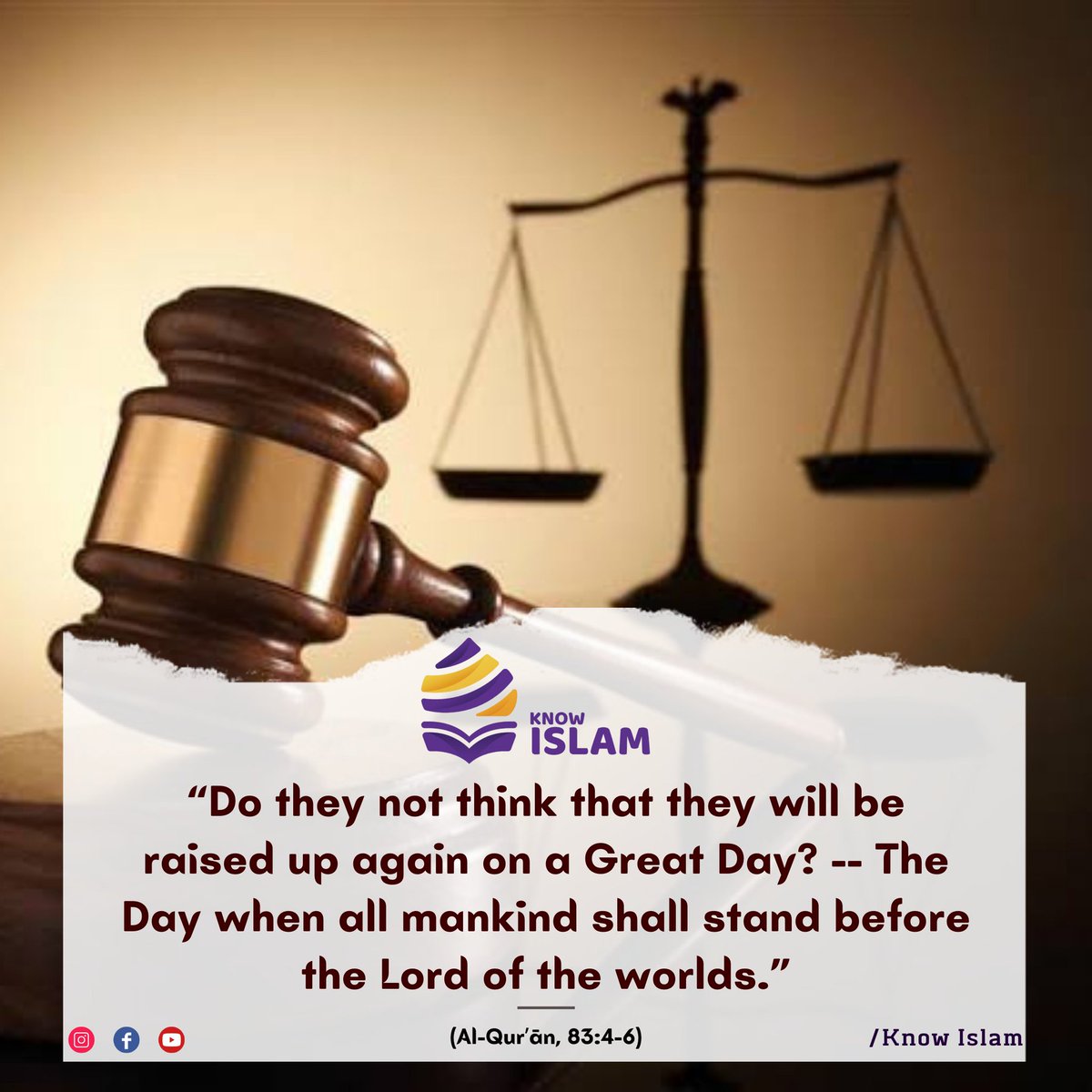 StudentsCentreL's tweet photo. ���Do they not think that they will be raised up again on a Great Day? -- The Day when all mankind shall stand before the Lord of the worlds.”

(Al-Qurʼān, 83:4-6)

#KnowIslam
@CERTIndiacare  @AspireEduCentre https://t.co/Sg26JFvtXL