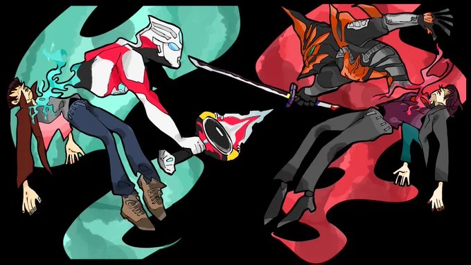 #今月描いた絵を晒そう
9月もゼットにオーブにウルトラ暴れたぜっと 
