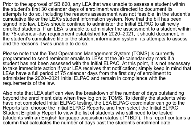 SB 820 and the Initial ELPAC: How to Proceed