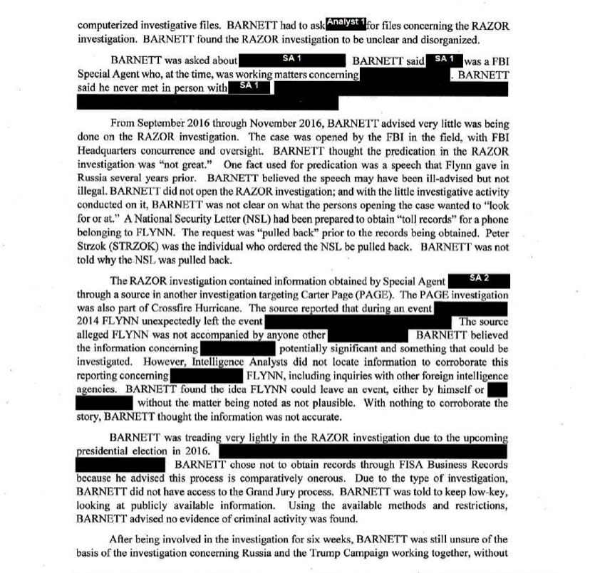 3. Wait a sec: so Strzok personally assigns SA Barnett to the crossfire hurricane investigation but he doesn’t have access to the case files? He’s the case agent on Crossfire Hurricane, the sub investigation into Flynn. But he has to get casefiles from an analyst?