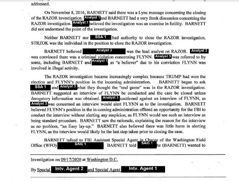 4. On the day of the election, SA Barnett & FBI CI Analyst 1 have a blunt discussion & conclude they don’t understand the point of this investigation & believe it’s a waste of time.