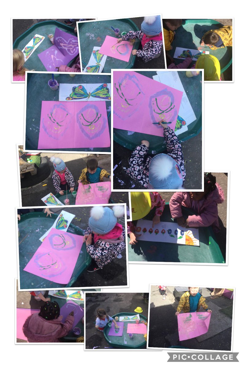 SFX_Nursery's tweet photo. After reading, ‘The Very Hungry Caterpillar’ some of the children were interested in creating their own symmetrical images. We clapped out the syllables in ‘symmetrical’ and ‘metamorphosis’
E said, “Same on both sides” #ArtyMaths #MathsWeekScotland https://t.co/6agIfJ0DnQ
