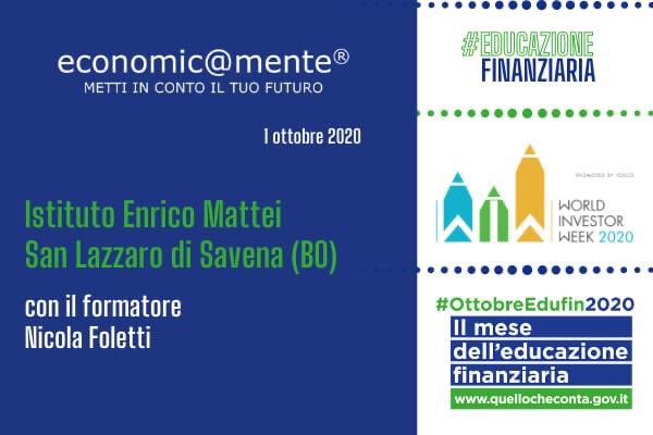 #ottobreedufin2020 parla Bolognese!
Il 1 Ottobre il formatore Nicola Foletti sarà in aula all’istituto Mattei di San Lazzaro di Savena (BO)

#itaedufin #ottobreedufin2020 #educazionefinanziaria <a href="/ITAedufin/">Comitato EduFin</a> <a href="/anasfCF/">Anasf</a> <a href="/NicolaFoletti/">Nicola Foletti</a>