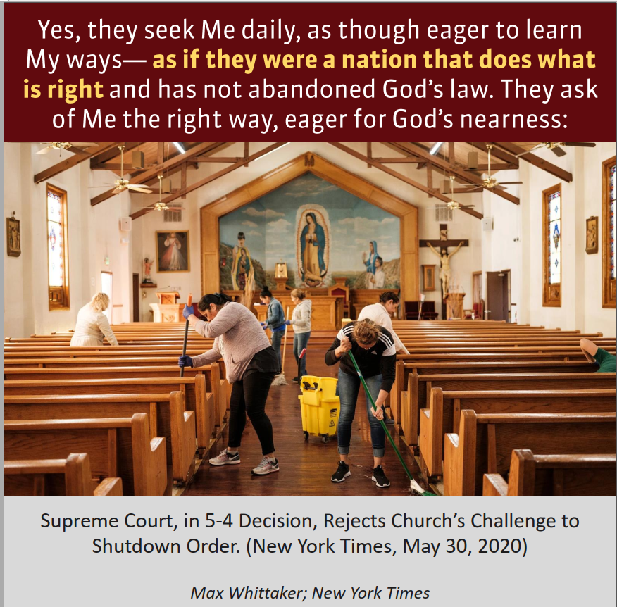 "Cry from the depth, says God - do not hold back, lift up your voice like the shofar! Tell My people their transgression, and the House of Jacob their sin."