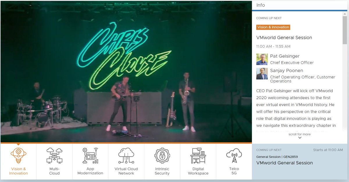 Kicking things off! #DancingInMyChair :) Awesome tunes from <a href="/chrisclouse/">Chris Clouse</a>! #VMworld2020 #VMworld <a href="/vmware/">VMware</a> <a href="/VMworld/">VMworld</a>