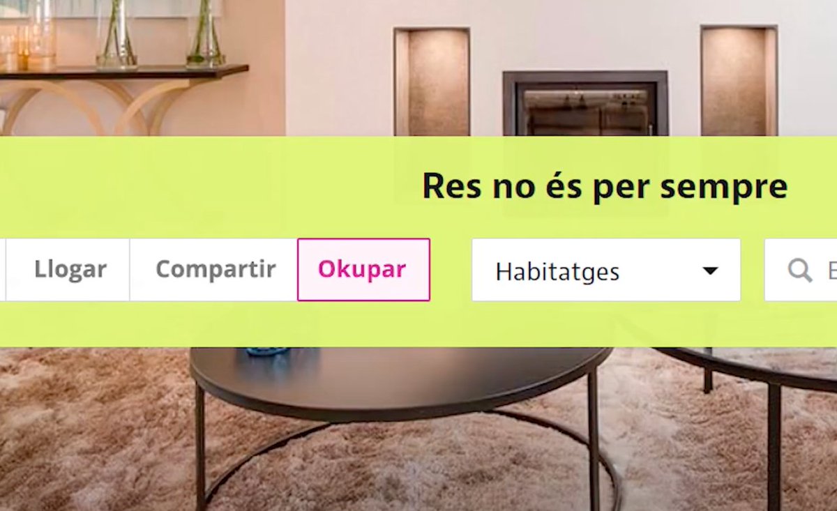 elmundotoday's tweet photo. La pàgina web d’Idealista afegeix la pestanya “okupar” a les de comprar, llogar i compartir: https://t.co/HgFF9q8wL1 https://t.co/ZkS35fTxAq