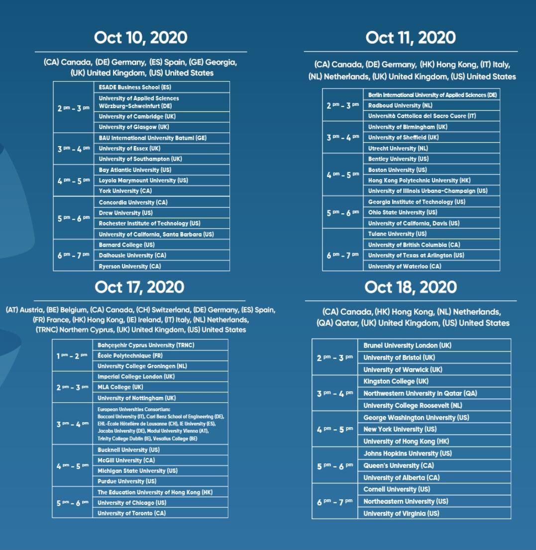 🔔 16 ülkeden 70 prestijli üniversitenin katılımıyla 10-11 &amp; 17-18 Ekim tarihlerinde 2. sini gerçekleşecek ‘’BK Global Education Center Uluslararası Üniversite Fuarı’’ başlıyor! 
📍Tüm lise öğrencilerimizin katılımına açık olan fuara kayıt için kampüsünüze başvurabilirsiniz.