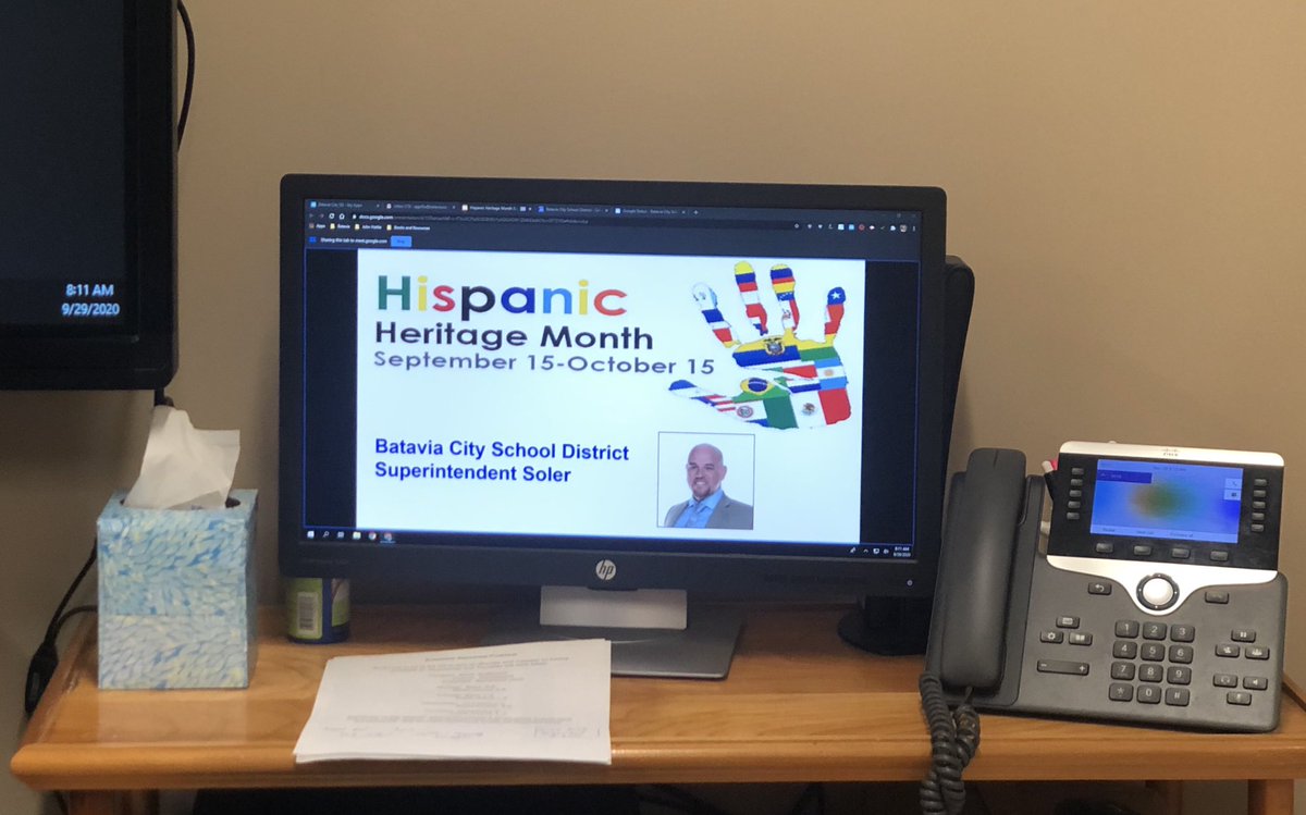 BMS had the honor of welcoming Superintendent Soler to our morning announcements this morning. We celebrated Hispanic Heritage Month by discussing his experiences and who influenced him in life, his abuelo. Thank you for taking the time to share your story! #HHM2020 🇪🇸 💙🖤🤍 🇵🇷