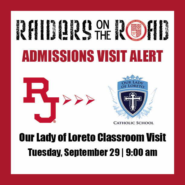 RegisJesuitHS's tweet photo. Our Admissions team is heading right up the street to meet with the #FutureRaiders of Our Lady of Loreto this morning. They can't wait to tell you all about the #RaiderExperience and #RJLife. See you soon! https://t.co/4gH5haRfB7