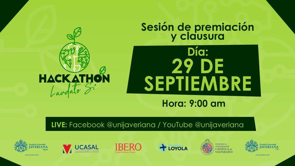 centroatico's tweet photo. #HackathonLaudatoSi | Este martes (9:00 a.m. 🇨🇴) se realizará la premiación de los proyectos desarrollados por los #hackathoneros durante los 3 días de ideación. Sigan el evento en vivo a través del canal de YouTube de @UniJaveriana ---> https://t.co/HzUH8PD3TO https://t.co/cfYO4UlFyV