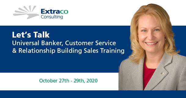 ConsultExtraco's tweet photo. Virtual Train-the-Trainer for Universal Banker Success. Turn-Key training for Customer Service, Relationship Building Sales Training and the Choreography to Universal Banker Success - https://t.co/PtEASOnjRy https://t.co/8nc5rVISz6