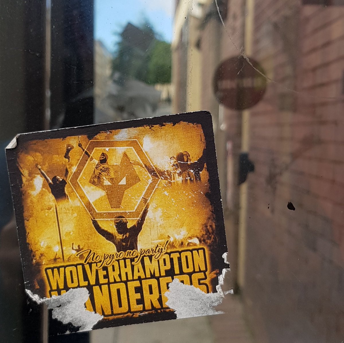 Wolverhampton Wanderers sticker on a Groat Market telephone box...