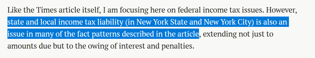 3. It’s not just a question of potential FEDERAL tax crimes—for which Trump could be indicted after leaving office. It’s also a question of NEW YORK financial crimes—which authorities might bring even if Trump were still president.Shaviro on the NY & NYC crimes element.