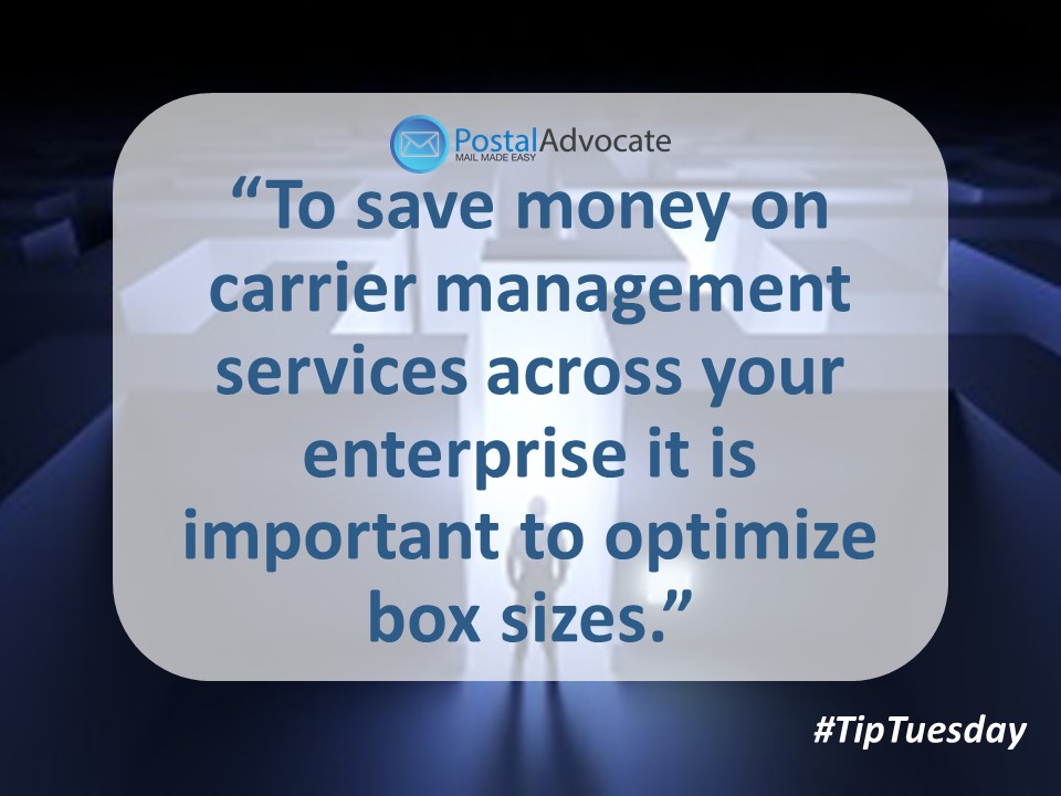 PostalAdvocate's tweet image. There are several ways to save on carrier management services across your enterprise. One of the ways to do this is by optimizing box sizes. Check out this presentation to learn more: slideshare.net/AdamLewenberg/…

#TipTuesday #BoxSizes #CarrierManagement #Savings