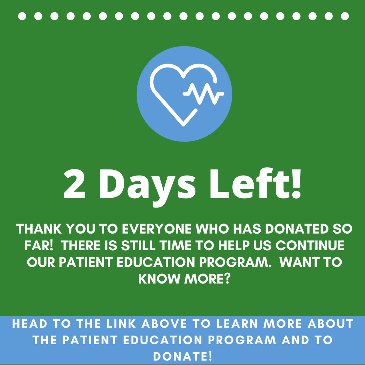 ClinicTusom's tweet photo. We only have TWO DAYS left in our campaign. Follow the link below to help educate our community and our students: https://t.co/RmIZdTQRbJ #medicine #studentclinics #neworleans https://t.co/pWFCNeEBCy