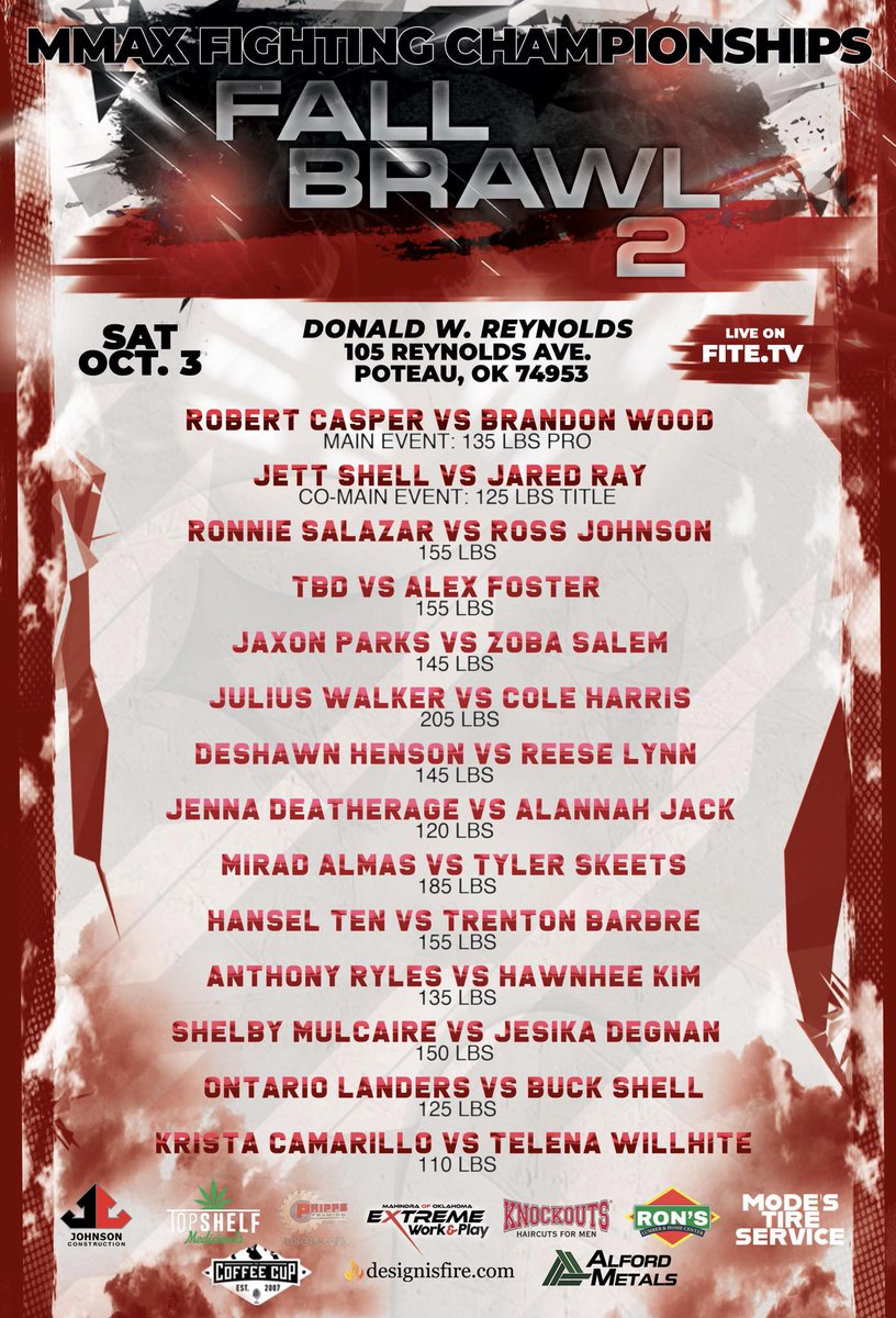 Triller_TV's tweet photo. Focus โ๏ธ
Hungerโ๏ธ
Skillโ๏ธ
One goal: WIN โ๏ธ
#MMAXFC #FallBrawl2 introduces you to a ๐ crop of #mma fighters who come from the south-central region state.
Can you handle a 1โฃ4โฃ bout card? Pro Featherweights headline.
Live on #FITE | Oct. 3 | 7pm ET
โช๏ธ https://t.co/LZMdiEMoRh https://t.co/1k819kuyTV