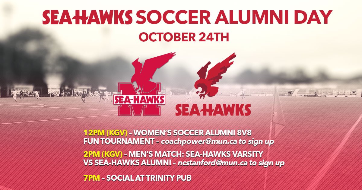 CoachMikePower's tweet photo. ‼️Calling all Sea-Hawks soccer alumni ‼️🔴🦅⚽️⚪️
Come join us on Oct 24th, would love to see you‼️ https://t.co/hWopvG58yk