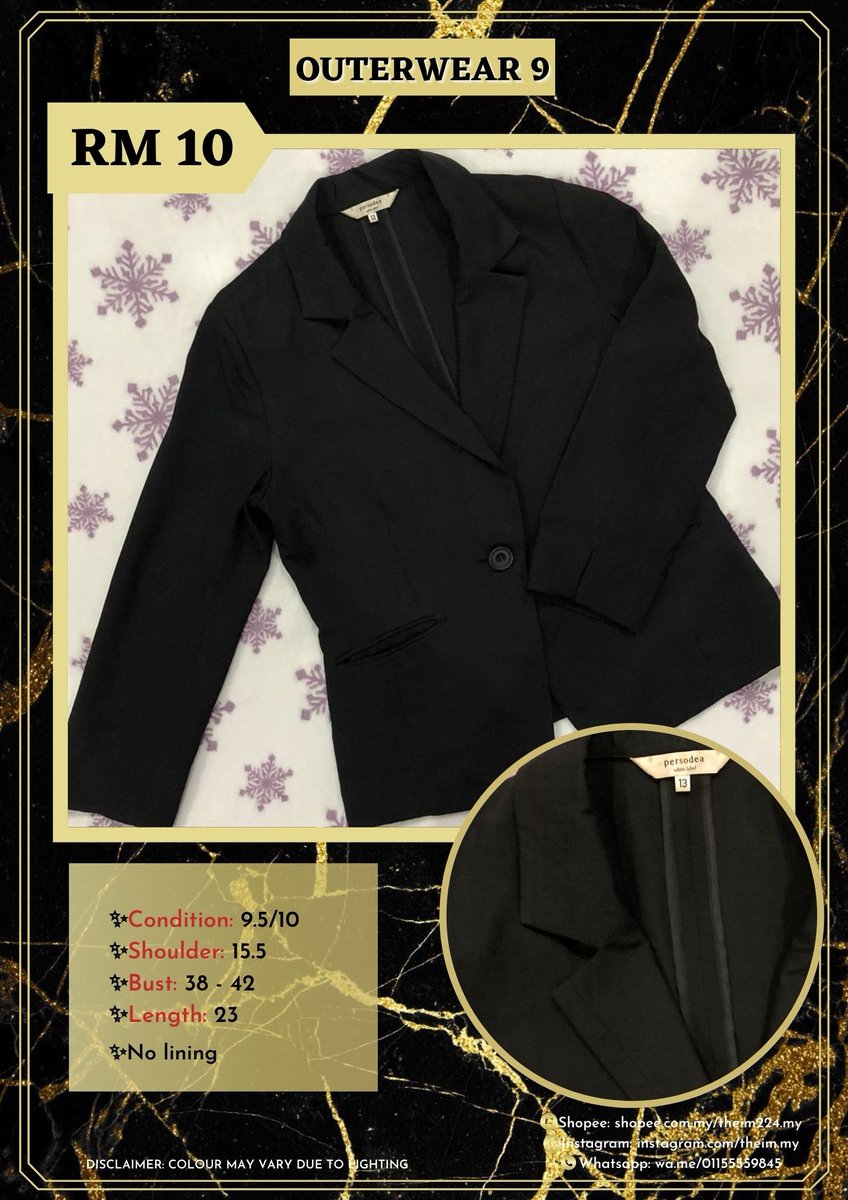 luckytantan_'s tweet image. #PrelovedBlazer #PrelovedJacket

Hii! Berminat dengan preloved items? 🤩 jom usya shopee.com.my/theim224.my 😁✨ (RM 15 &amp;amp; above dapat Free Shipping) 

For more items:
Ws: wa.me/c/601155559845 
Ig: instagram.com/theim.my