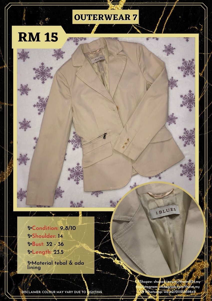 luckytantan_'s tweet image. #PrelovedBlazer #PrelovedJacket

Hii! Berminat dengan preloved items? 🤩 jom usya shopee.com.my/theim224.my 😁✨ (RM 15 &amp;amp; above dapat Free Shipping) 

For more items:
Ws: wa.me/c/601155559845 
Ig: instagram.com/theim.my