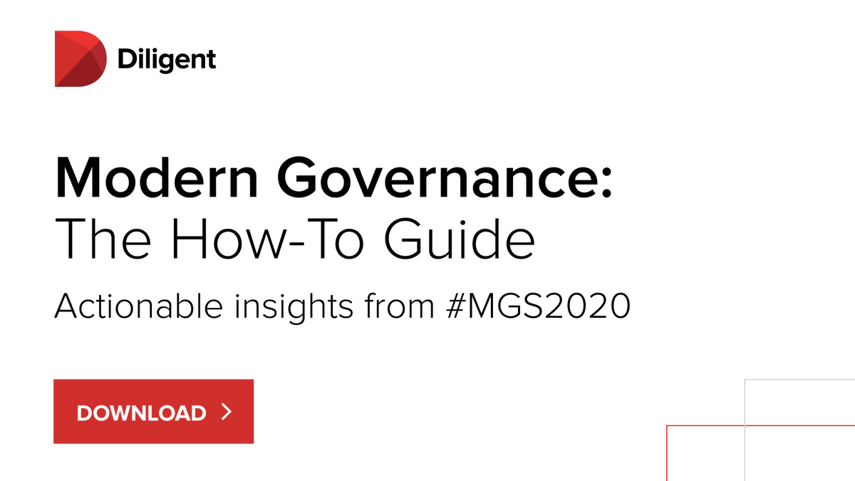diligentHQ's tweet photo. Our virtual #MGS2020 was jam-packed with valuable sessions, discussions and learnings! We've created a How-To Guide for #moderngovernance with critical takeaways, session details, and more: https://t.co/A9XFTsXjLY https://t.co/oyS7L3LpLo