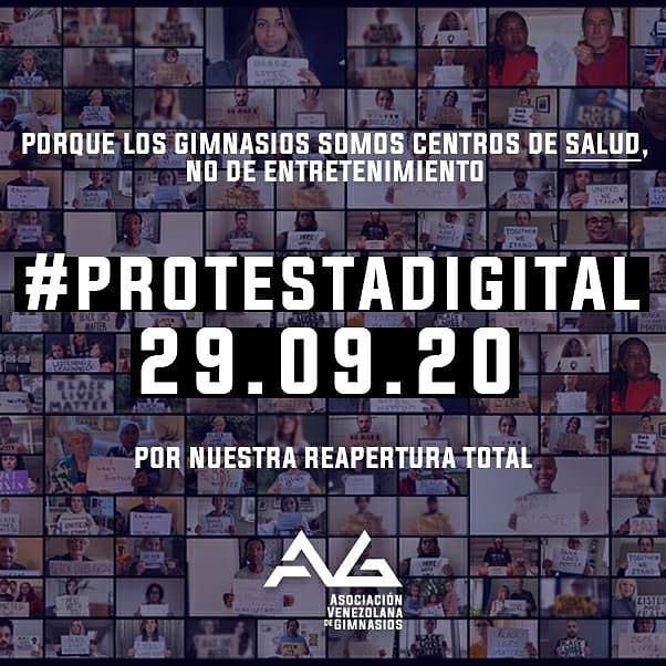 AVGVenezuela's tweet photo. #29EsElDía #ProtestaDigital #GimnasiosUnidos #AVGVenezuelaGimnasios #AVG #Venezuela #ElEjercicioEsSalud #FlexibilizacionDeHorarios https://t.co/ZqyFIwmfuP