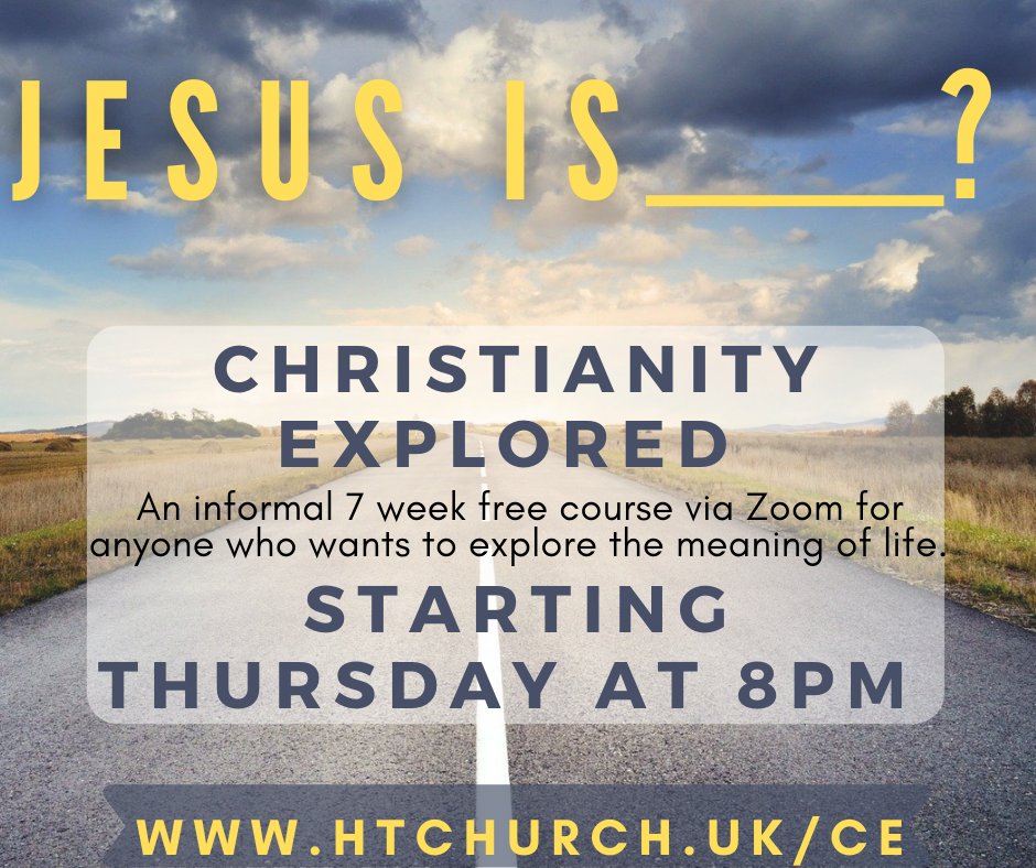 What is your answer to this question?

Do you want to find out more about who Jesus is? Is there someone you can invite? Our new Christianity Explored course will explore this question &amp; lots more, there's still time to sign up...Just comment or visit htchurch.uk/ce