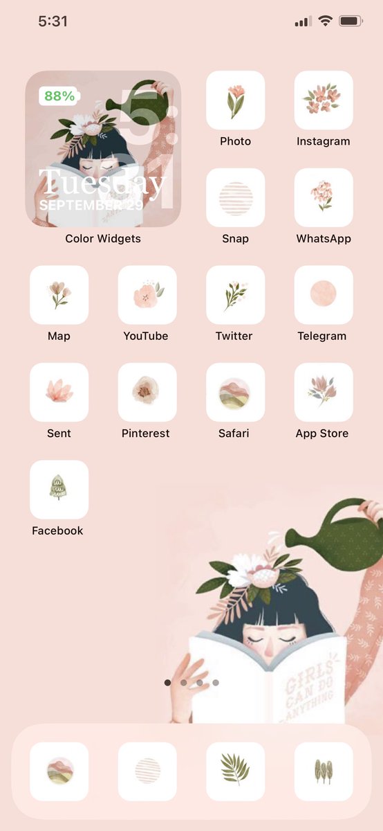 najlalmosa's tweet photo. Flowers girl Theme..🌸🌿
#ios14homescreen #iso14 #widgets https://t.co/4OfTlmIg33