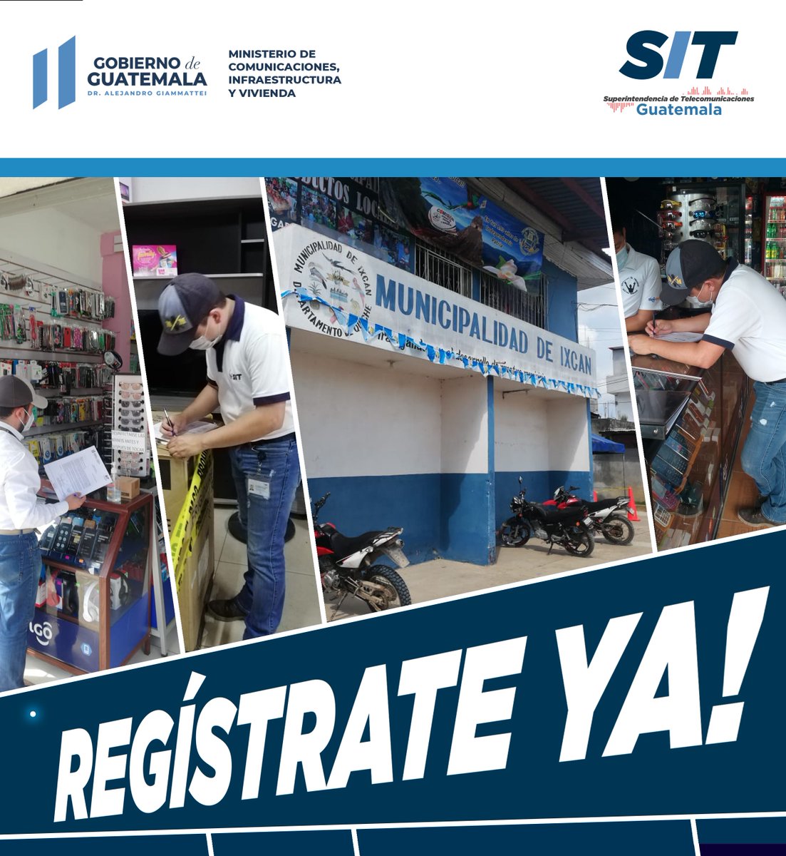 SITgt's tweet photo. Nos encontramos realizando la supervisión del Registro de Comercializadores de equipos terminales móviles y tarjetas SIM, en Ixcán, Quiché.
#JuntosSaldremosAdelante
#YoJuroCuidarLaVida
#GuatemalaNoSeDetiene
#RegistrateYa https://t.co/wDu8cNxO8J