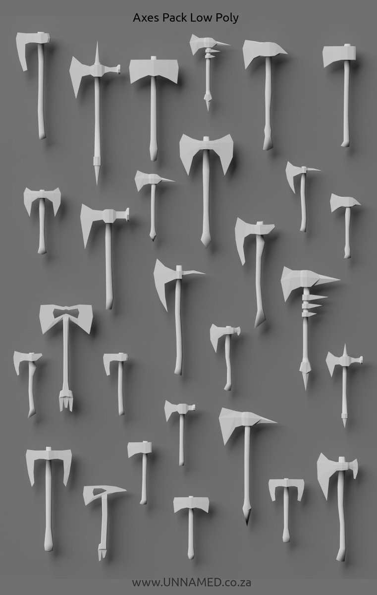 Lowpoly Axe Pack comes with UV maps

Product link
turbosquid.com/FullPreview/In…

#b3d #blender <a href="/BlenderNation/">BlenderNation - INACTIVE</a> <a href="/BlenderArtists/">Blender Artists - INACTIVE</a> <a href="/blendermarket/">Blender Market is now Superhive</a>