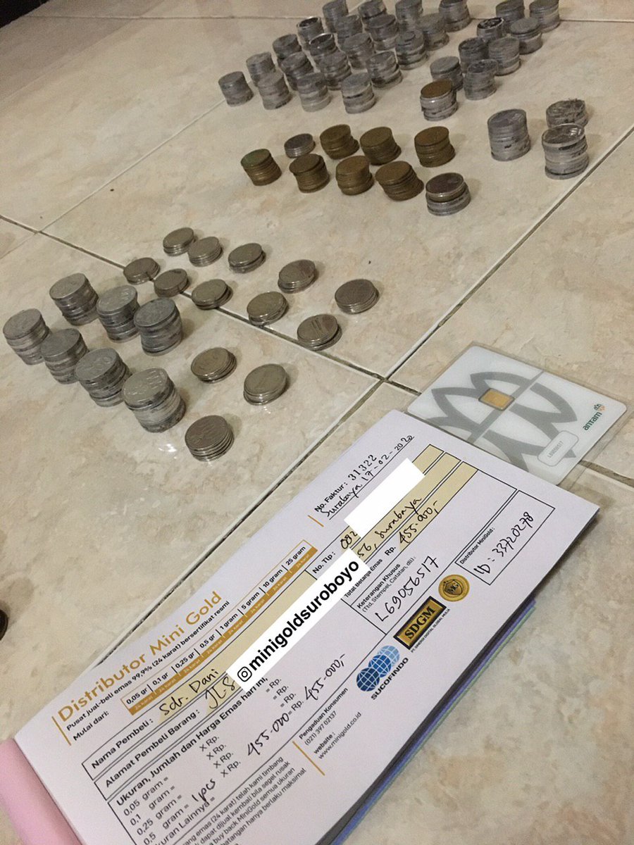 MiniGoldID's tweet photo. Distributor dan reseller MiniGold juga terima uang receh. Jangan anggap sepele uang kecil.

Sama-sama uang. Hargai rezeki yang sudah Tuhan beri walau dari recehan. Recehan jadi emas, kenapa enggak? The power of uang recehan. https://t.co/XGTlGgAfZV