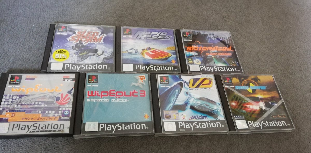 I love the PS1, and racing games. Here are all I own. It's lucky my favourite genre is often one of the cheapest!

Happy #25YearsOfPlay 

cc @PlayStationUK