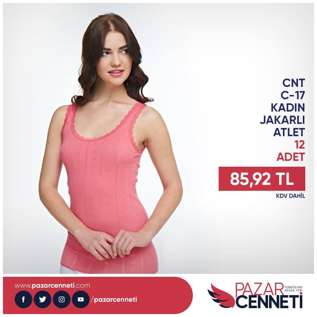 pazarcenneti's tweet photo. 12 ADET CNT C-17 KADIN JAKARLI ATLET, KDV Dahil 85,92TL https://t.co/PBRMJX98y9 #cnt #jakarlı #atlet #kampanya #iççamaşır #pazarcenneti #indirim https://t.co/p46999EFe0