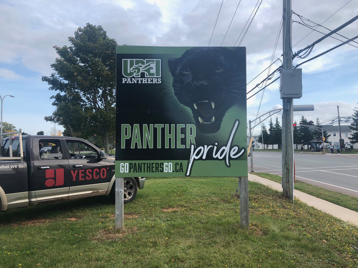 Panther Pride! 💚🐾

Thanks to <a href="/UPEI/">University of PEI</a> for their continued support and to @YESCO_PEI for the help on the install of this new sign! Be sure to check it out while driving down University Avenue next time!
