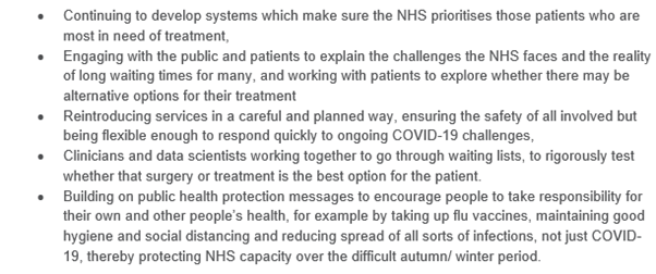 The five immediate opportunities identified as planned care restarts involve: 10/12