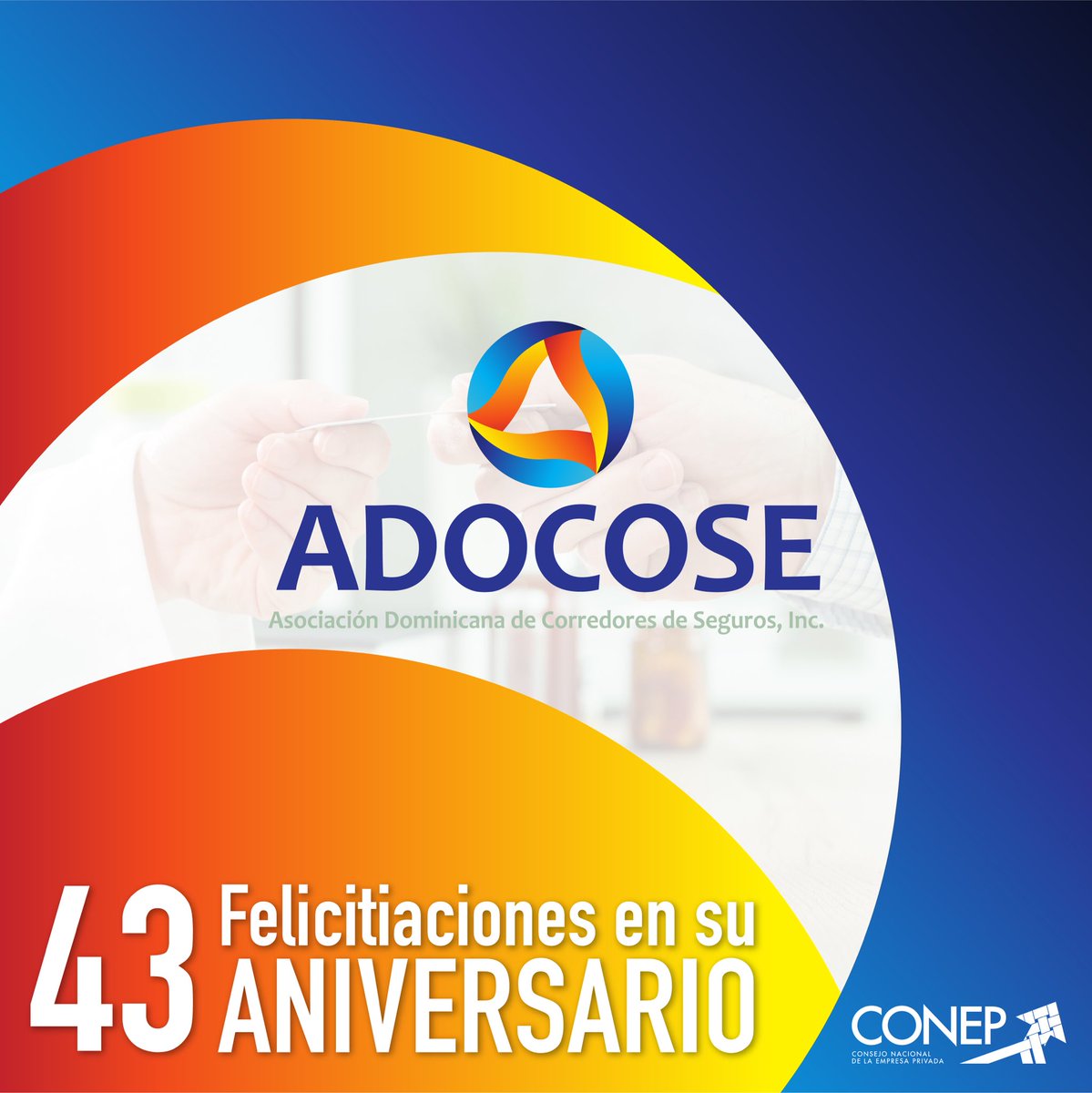 CONEP_RD's tweet photo. La Asociación Dominicana de Corredores de Seguros #ADOCOSE aglutina a los corredores de seguros ante el mercado asegurador y las autoridades, fortaleciendo la institucionalidad y las buenas relaciones en el sector. Hoy cumplen 43 años consolidados como institución.
¡Enhorabuena! https://t.co/8gLSrsz8Z0