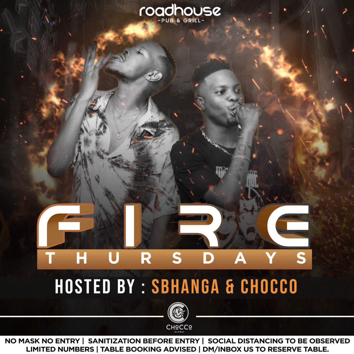 RoadhouseSoweto's tweet photo. #FireThursdays with @sbhanga & @ChoccoGlobal ๐ฅ๐ฅ
#LoadedFridays brings you @bantu_elements this week!! ๐๐พ๐๐พ๐น https://t.co/Ax64Raj0rV