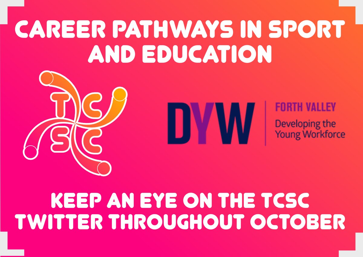 There are lots of different pathways into sport and education, we're working with <a href="/DYW_ForthValley/">DYW Forth Valley</a> to showcase some of ours! 

Keep an eye out over the next few weeks to see the career journeys of TCSC and LHS sports staff, as well as some members from our TCSC affiliated clubs💯