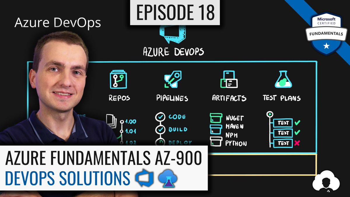 MarczakIO's tweet image. DevOps is one of the most commonly searched terms when it comes to Azure. In this episode, I will explain what #DevOps is and which #Azure services help us deliver DevOps solutions. #DevTestLabs #AZ900 
📺 Video: youtu.be/8M4DN9hjAeY
🌐 Site: marczak.io/az-900/#ep18