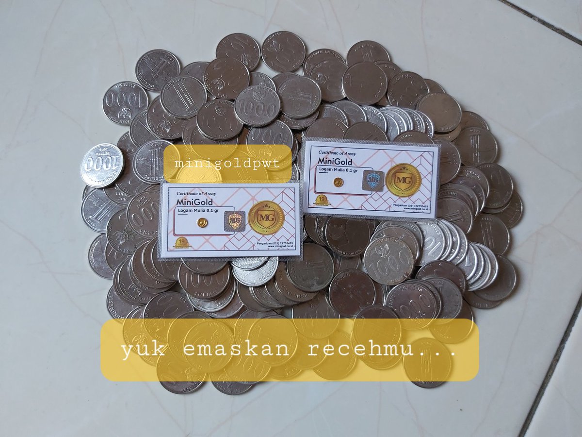 minigoldpwt's tweet photo. Minigoldpwt juga menerima pembelian emas dengan uang receh looh..
#SemuaBisaPunyaEmas https://t.co/wKJ6KUgtGV