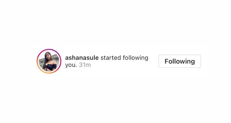 SuleClub's tweet photo. This Happened on Instagram today guys !! After 1 year 5 days of wait @ashanasule finally started following me. 
Can’t even describe how happy I’m right now !!
Patience and doing work can get all that you desire for.  #LifeLessons https://t.co/xxfz5rRgQY