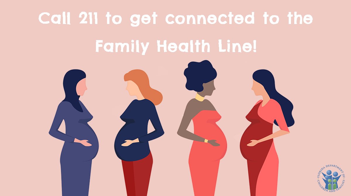 MyFLFamilies's tweet photo. Do you have basic questions about pregnancy, breastfeeding, or family planning? The Family Health Line is here to help by providing you with information on available resources.

Dial 2-1-1 or text your zip code to 898211 to get connected. #Here2Help #211FL https://t.co/r8D5SbNxja