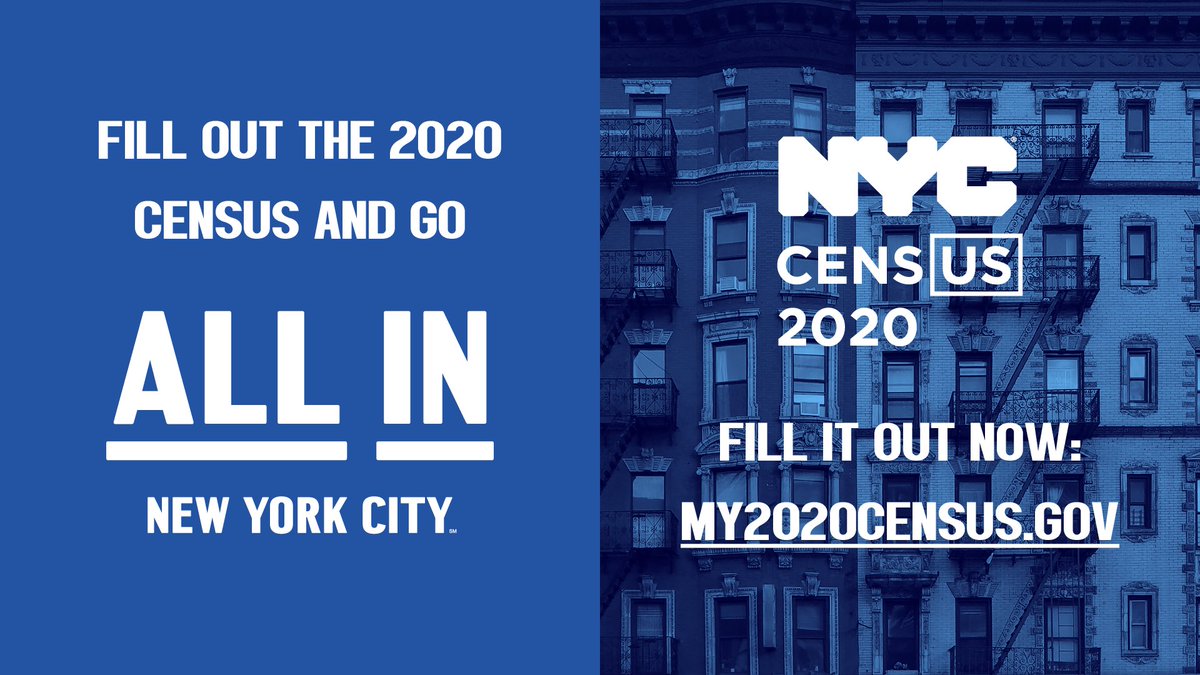 There’s no place in the world like NYC. Our city is full of creators &amp; innovators, who work to face any challenge head on. Show that you’re #AllInNYC by filling out the census to get our city the representation &amp; funding it deserves. #GetCountedNYC My2020census.gov