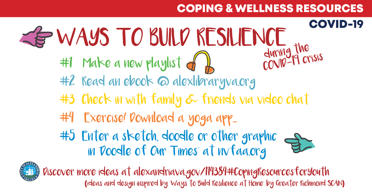 When you take care of yourself and are not stressed, you are better able to meet the needs of others. Check out these tips and resources to help you practice self-care and build resilience at alexandriava.gov/114384 #BeThe1To #SPM20