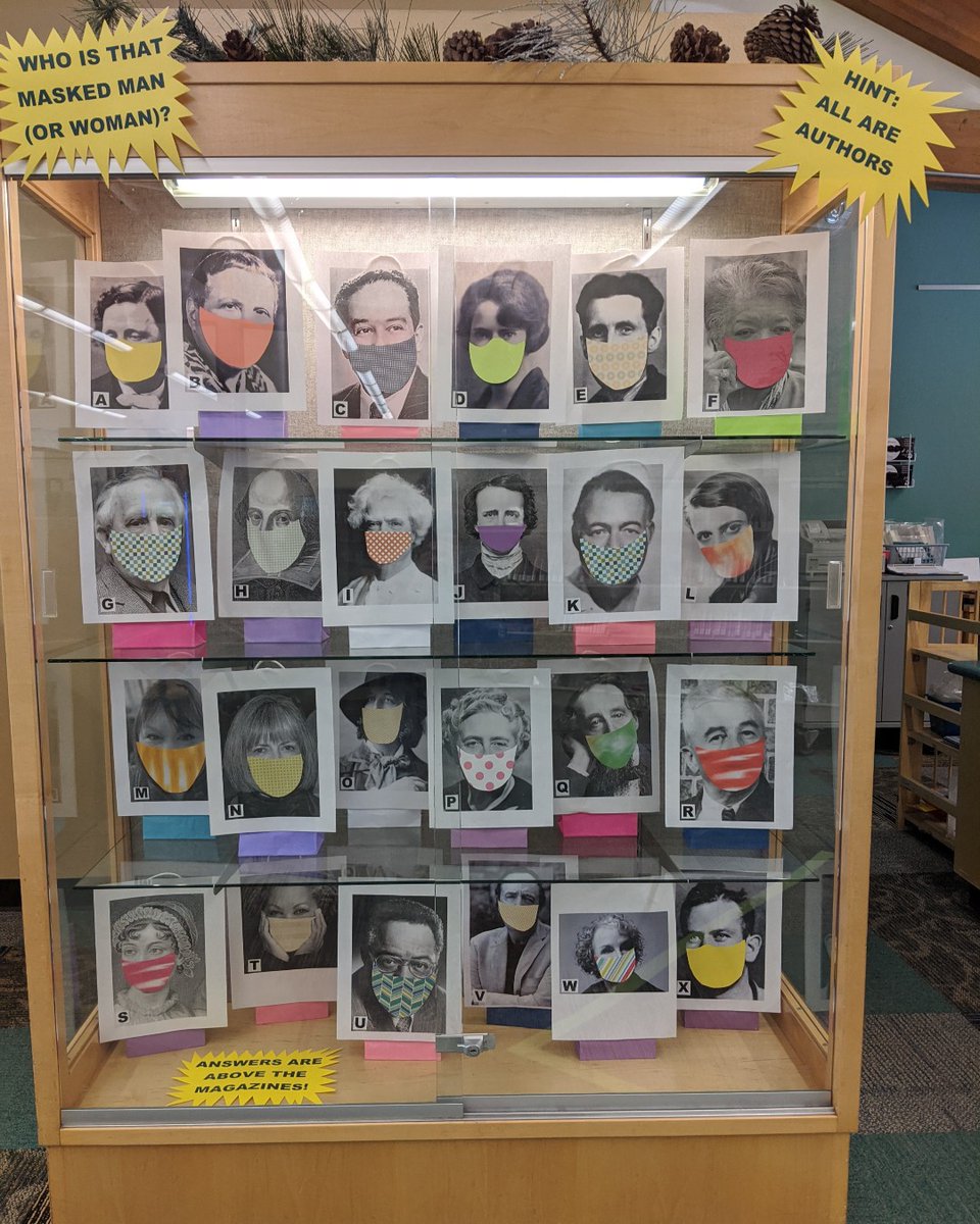ppld's tweet photo. Let's play a game! Name that masked author!
.
.
.
(We will put the answer key in the comments later.) Thanks #MonumentLibrary! https://t.co/B8ZLGcVBcM