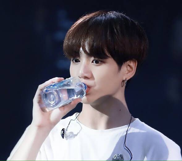 He is drinking water..