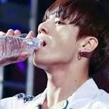 He is drinking water..