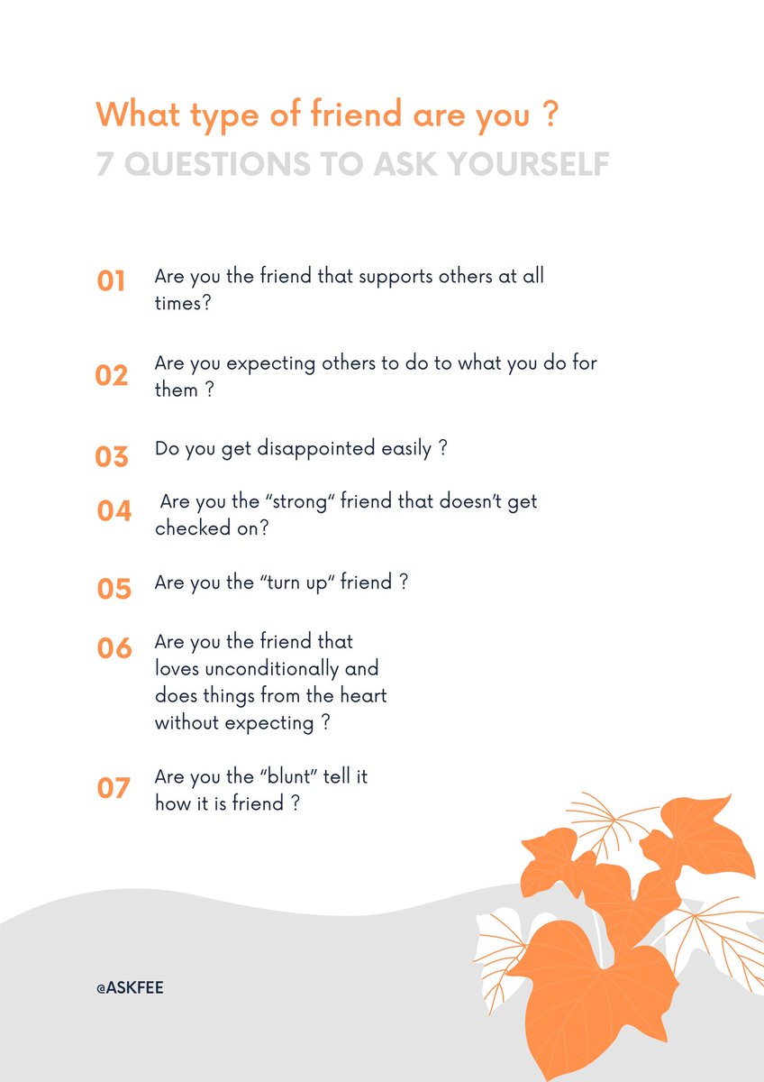 AskFee's tweet photo. What type of friend are you ? Head over to Instagram to comment and share ✨https://t.co/E25wKGnVrU #selfcare #selflove #askfee https://t.co/KxRIhGd6ao