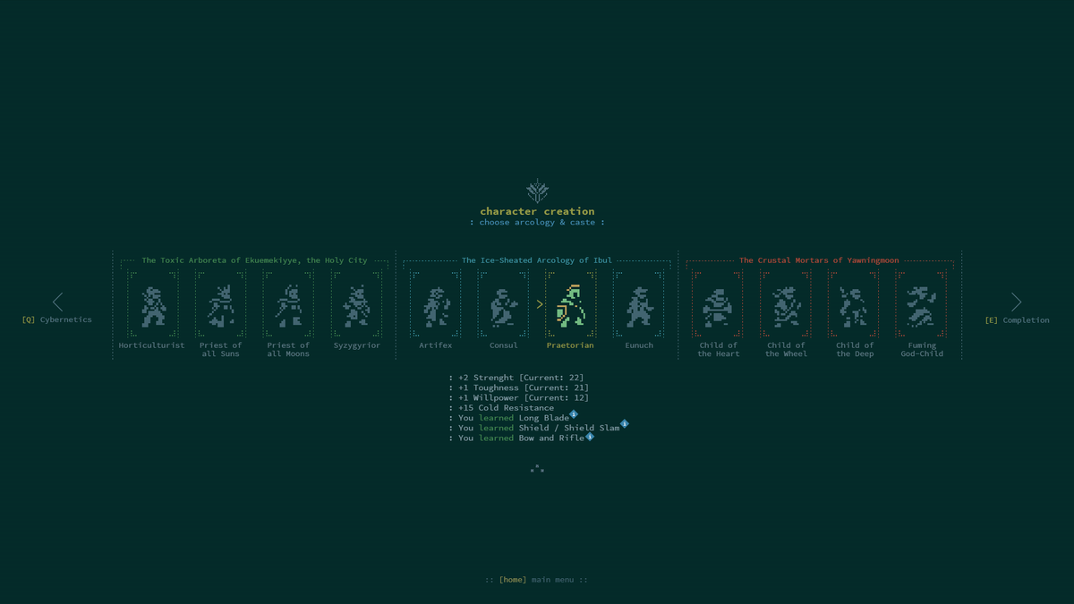 UI Design Log 7: #CavesOfQUD [Character Creation #1]

#UI #uidesign #indiegames #IndieGameDev #gamedev #indiedev