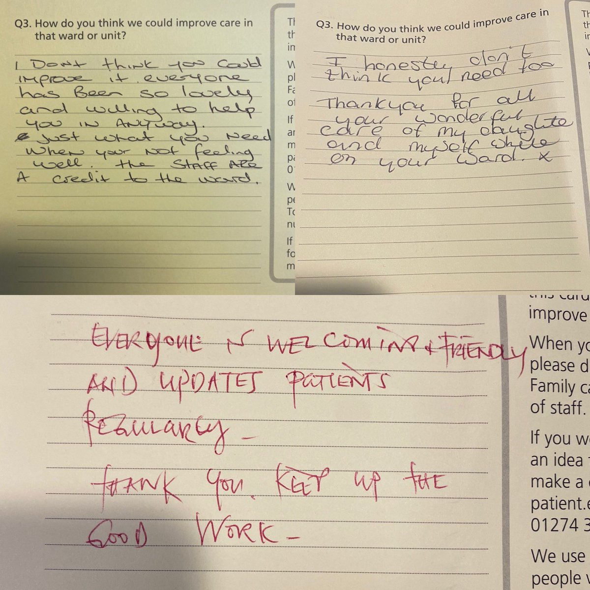 Lovely feedback received from our patients this week #patientexperience #patientsfirst #careandcompassion #feedback @JulieBrook10 @karendawber @Mel_Pickup @simonkirk_
