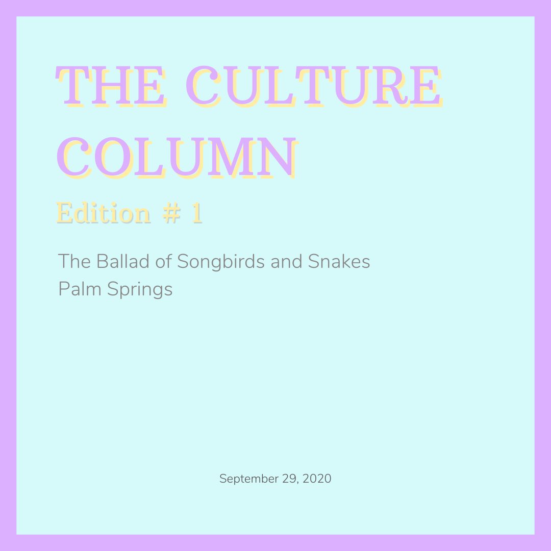 btwnbandb's tweet photo. Welcome to our first ‘The Culture Column.’ Link in bio for the article. It’s only a 5 minute read! #btwnbandb #culturecolumn #bookreview #moviereview #theballadofsongbirdsandsnakes #hungergames #suzannecollins #palmsprings #movie #andysamberg #christinmilioti #romcom #timeloop https://t.co/GOSqTj7jjK
